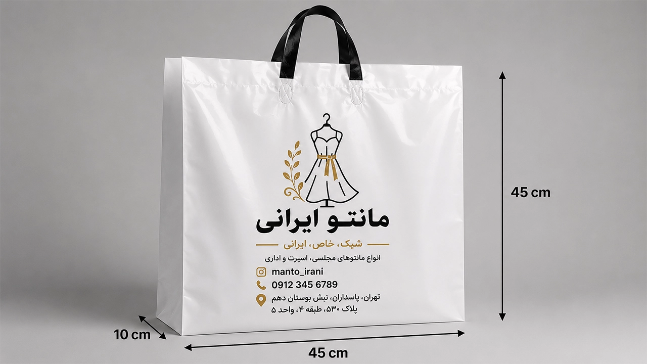 نایلون دسته بندی بغل کاست 45*45 چاپ در چاپاتو